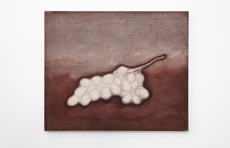 1980 (circa) Grappe de raisin, huile et fusain sur toile 46 x 38 cm