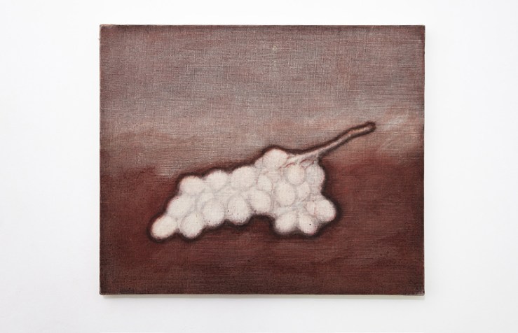 1980 (circa) Grappe de raisin, huile et fusain sur toile 46 x 38 cm